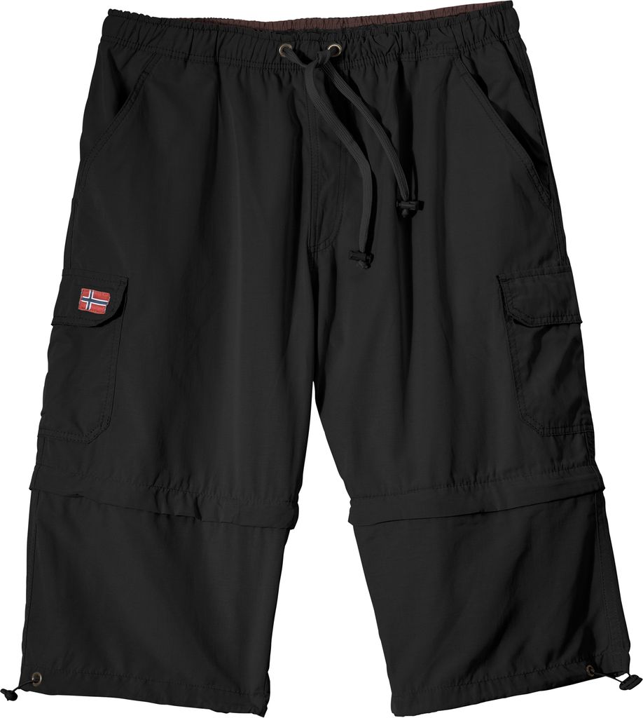 Abraxas Zipp-off-Bermuda schwarz Übergröße