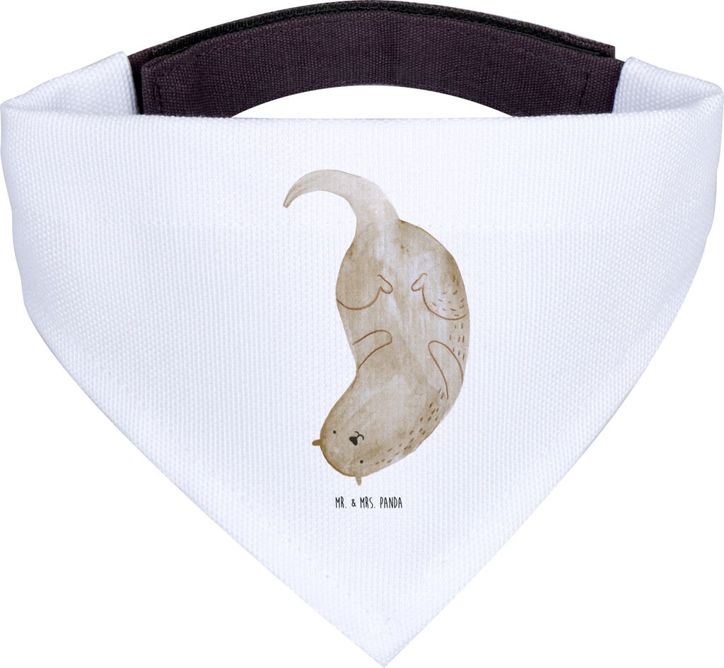 Mr. & Mrs. Panda Bandana Otter Kopfüber - Weiß - Geschenk, Seeotter, See, Dreieckstuch, Hundehalstuch, Süß, Hunde Hals Tuch, Niedlich, Halstuch...