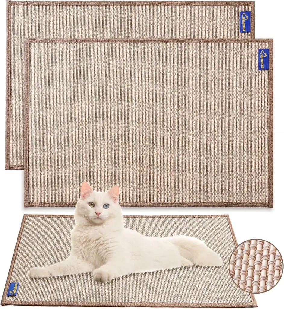 Tapis à Griffer pour Chat 60x20 cm en Sisal Naturel pour Mur et Canapé