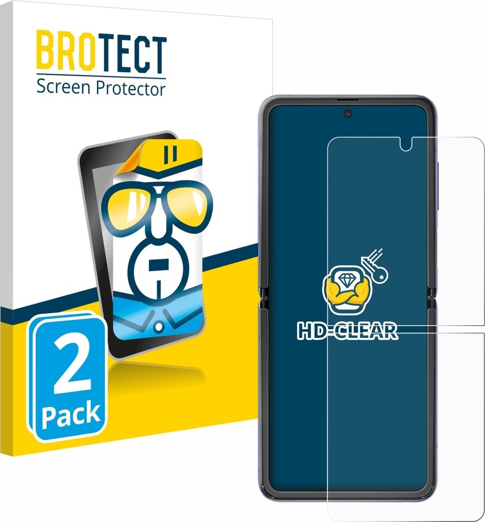 2x Für Samsung Galaxy Z Flip 5G Schutzfolie BROTECT Displayschutz Display Schutz Folie Klar Transparent
