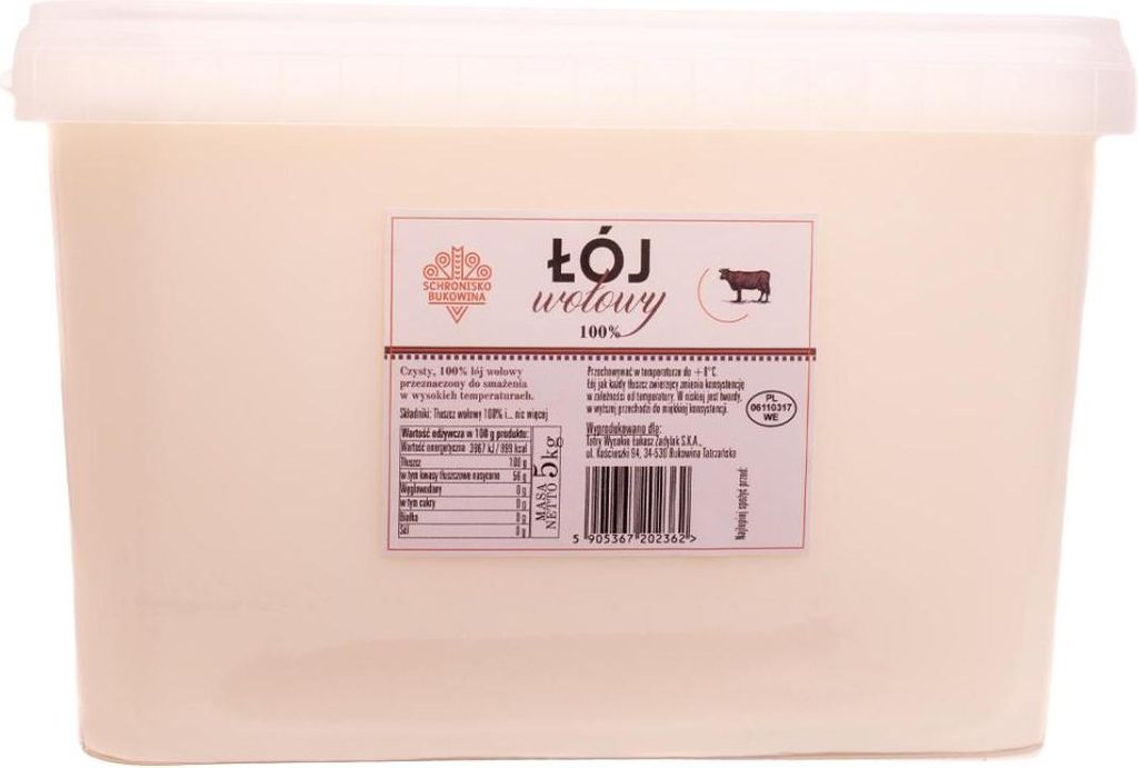 Premium 100% Rindertalg 5 kg - Schronisko Bukowina