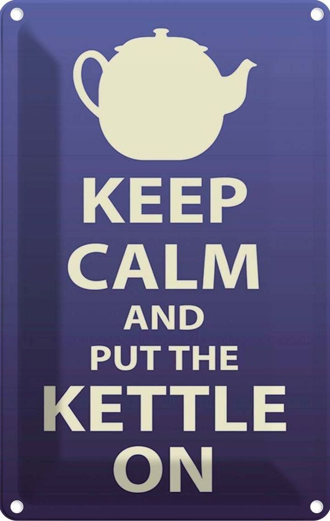 vianmo Blechschild 18x12 cm Keep Calm and put the kettle on Produktbild 