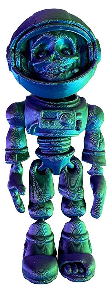 3D-gedrucktes Astronautenskelett als Halloween-Dekoration – Weltraum-Zombie-Figur mit beweglichen Gelenken – Gelenkiges Skelettmodell