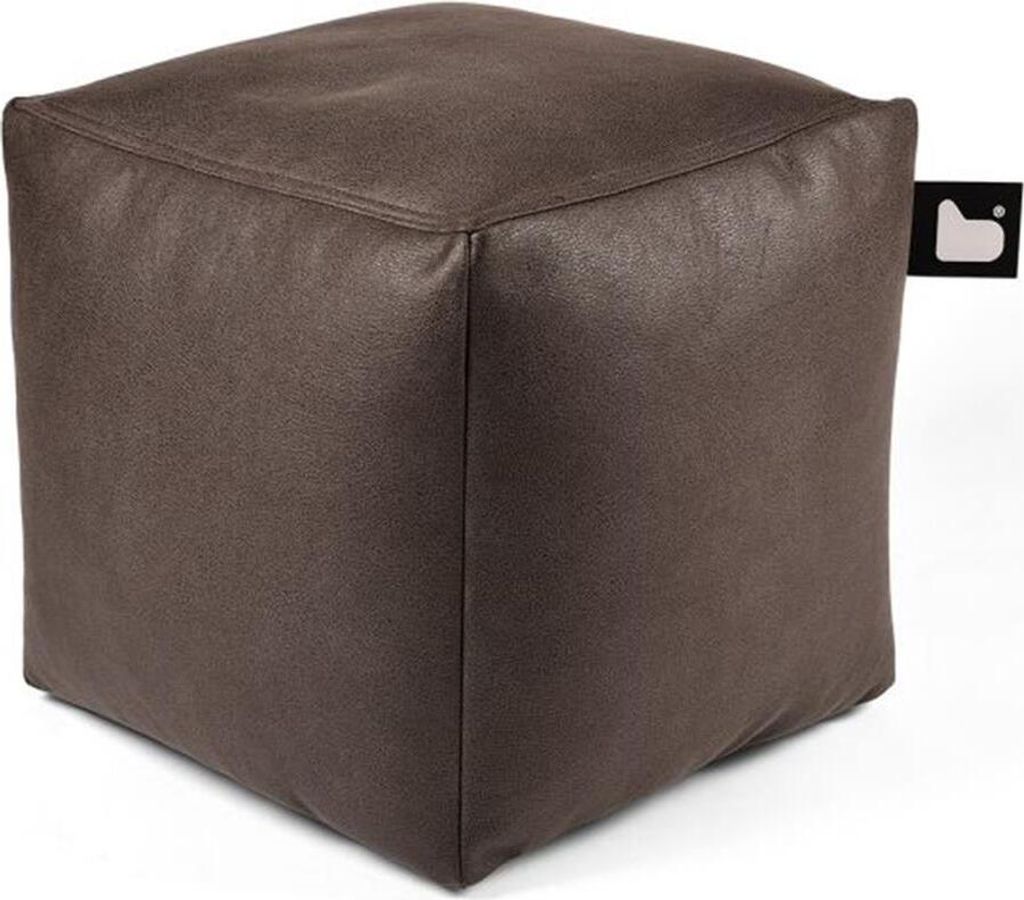 Extreme Lounging - b-box luxury - quadratischer Hocker - indoor - komfortable Lederoptik - 40x40cm - Schiefer