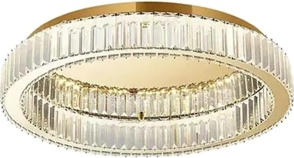 Plafonnier LED cristal 40 cm doré : l'éclairage chic pour pièces sombres