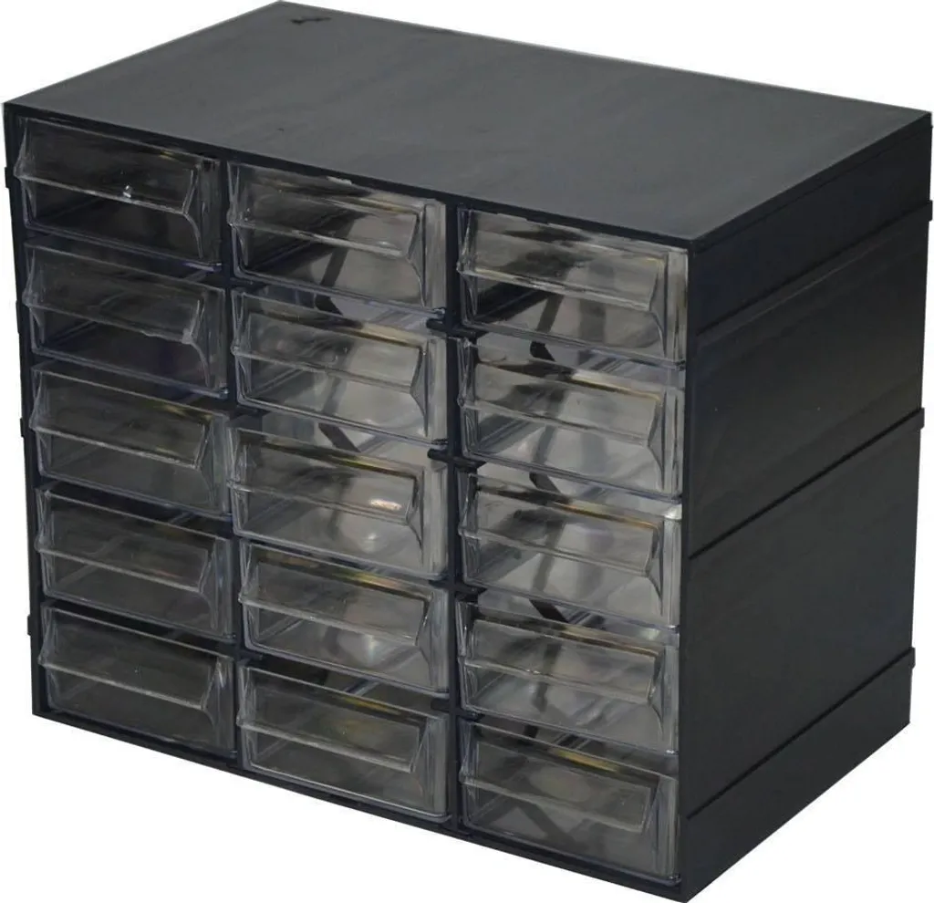 Cassettiera Dmora Adorata 15 Vani - Organizer Multiuso Antracite