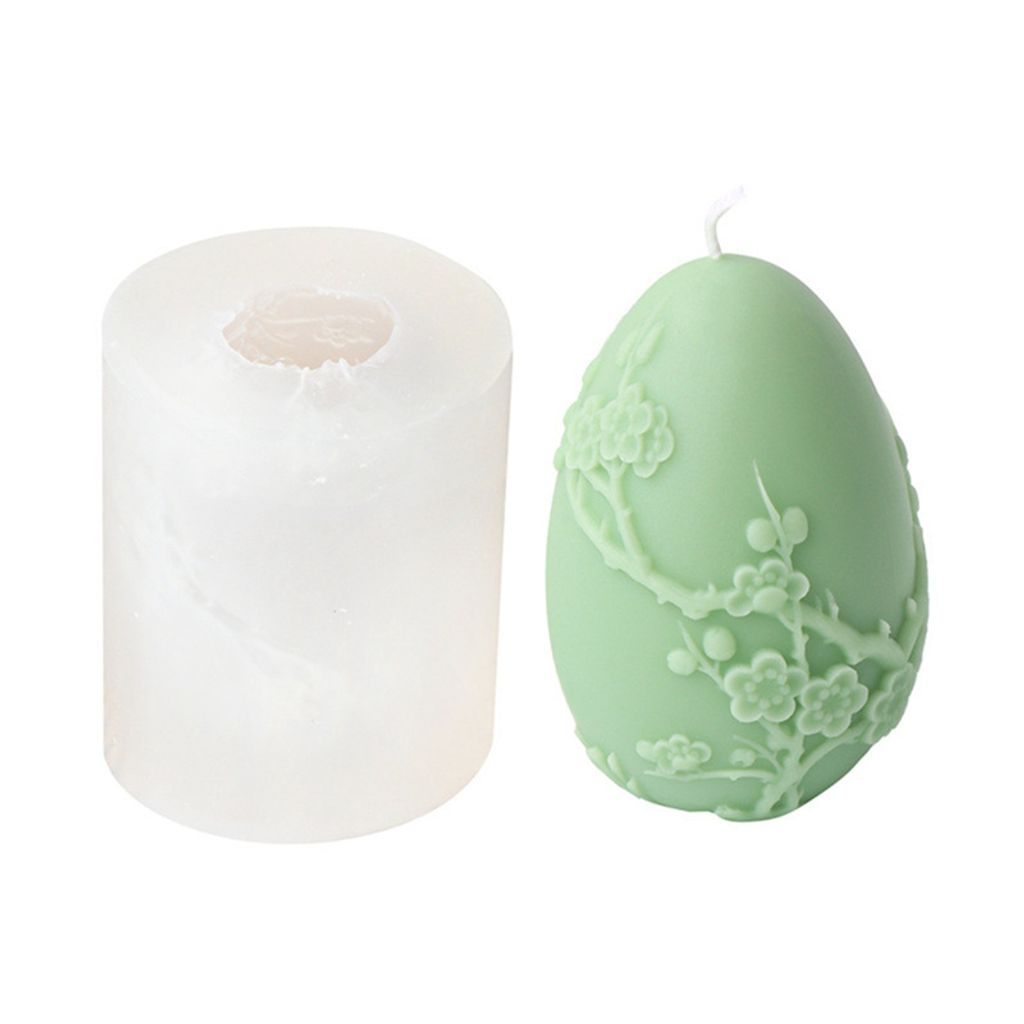3D Ostereierform Kerzengießformen Silikon Geprägte Kerze Seifenform Fondant Pralinen Kuchen Backform, 2