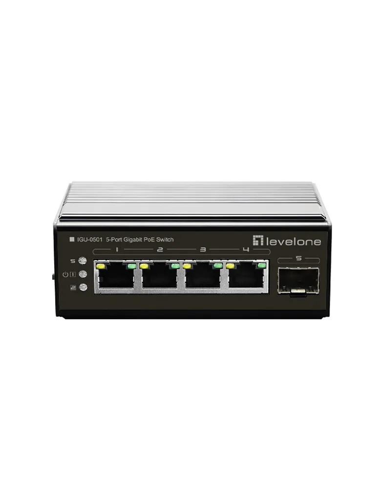 Switch Industriale LevelOne IGU-0501 Gigabit | Rail DIN & SFP
