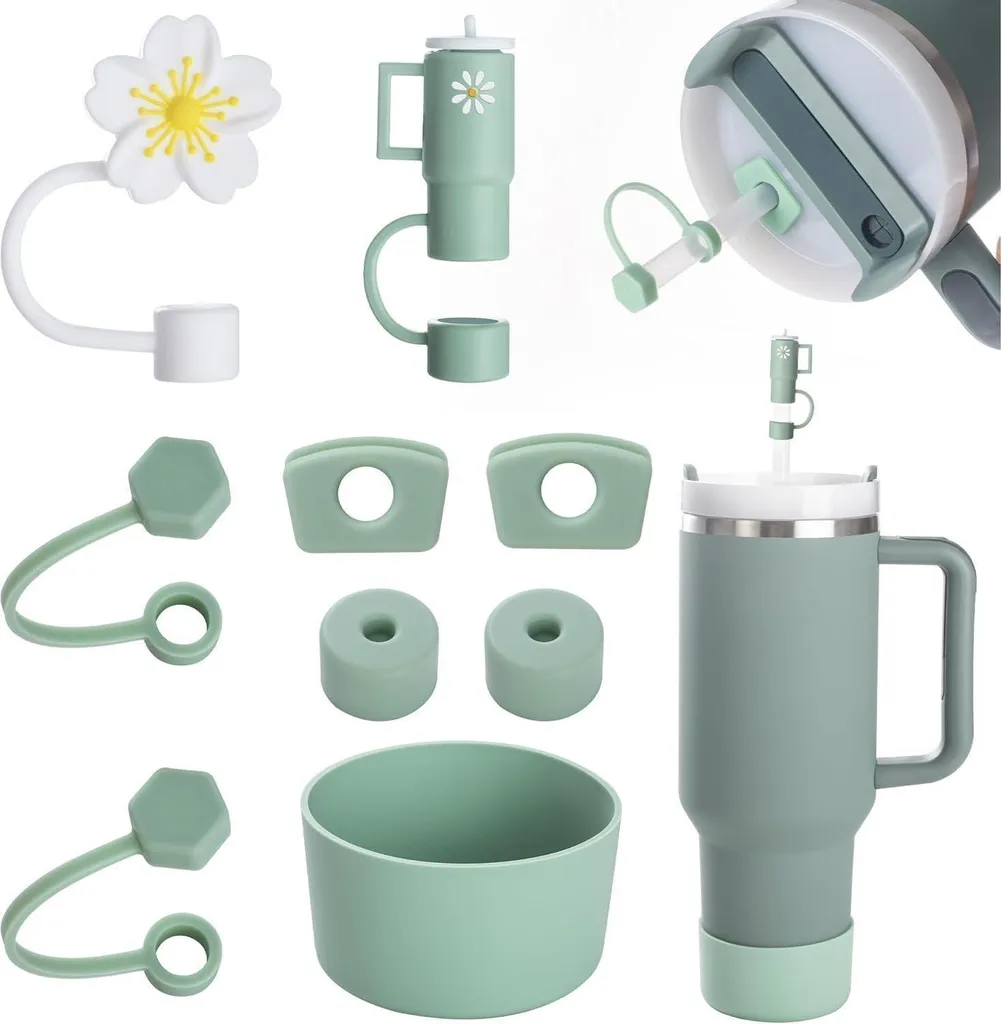 Stop Fuites Stanley Cup 1,2 L Kit Accessoires Silicone Vert Matcha