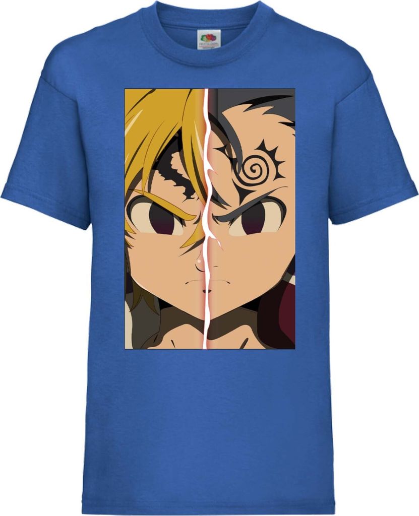 Kinder T-Shirt The Seven Anime Deadly Manga Sins Meliodas 01 Meliodas, 7-8 Jahr - 128 / Blau