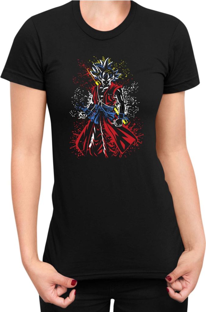 Damen T-Shirt Dragon Anime Manga Ball Z Goku 12, Lady L / Schwarz