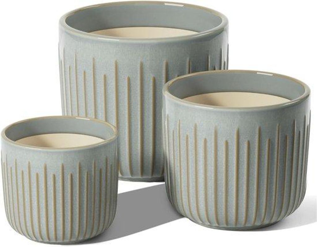 Ceramiczne doniczki do roślin domowych – 3 sztuki – 21, 17 Zdjęcie produktu 