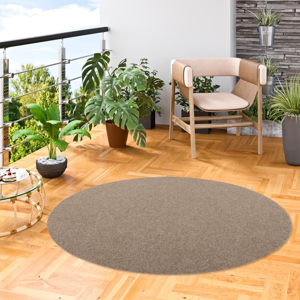 Kunstrasen Rasenteppich mit Noppen Kingston Beige Rund, Produktbild 