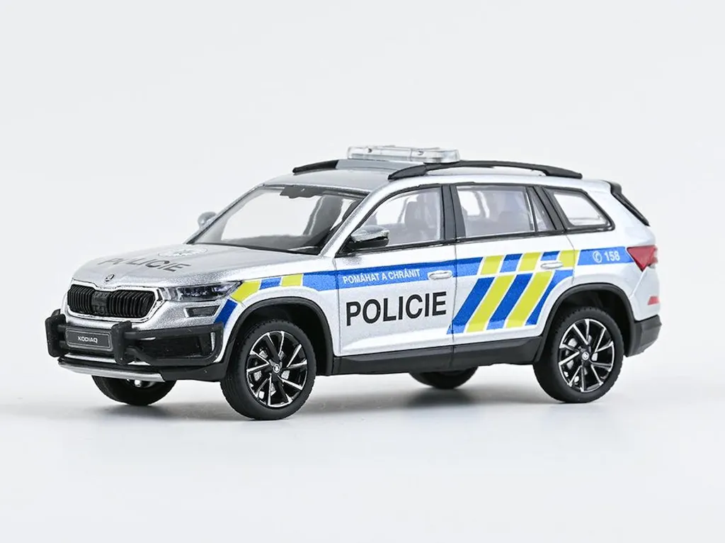 Skoda Kodiaq FL 2021 Abrex 1:43 avec Cadre de Protection et Gyrophares