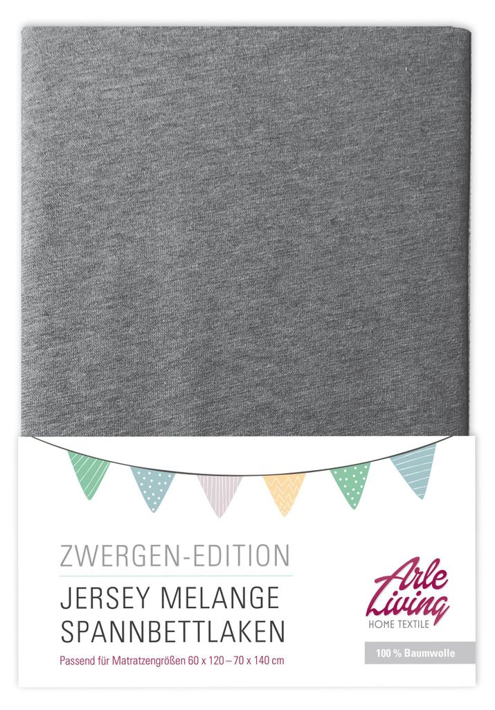 Melange Kinder Baby Jersey Spannbettlaken hellgrau 60x120 - Produktbild 