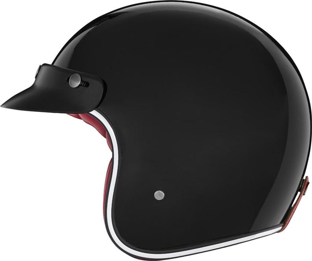 Nox Open Jet Helm N243 Feste Farbe Glänzend Schwarz Grösse M