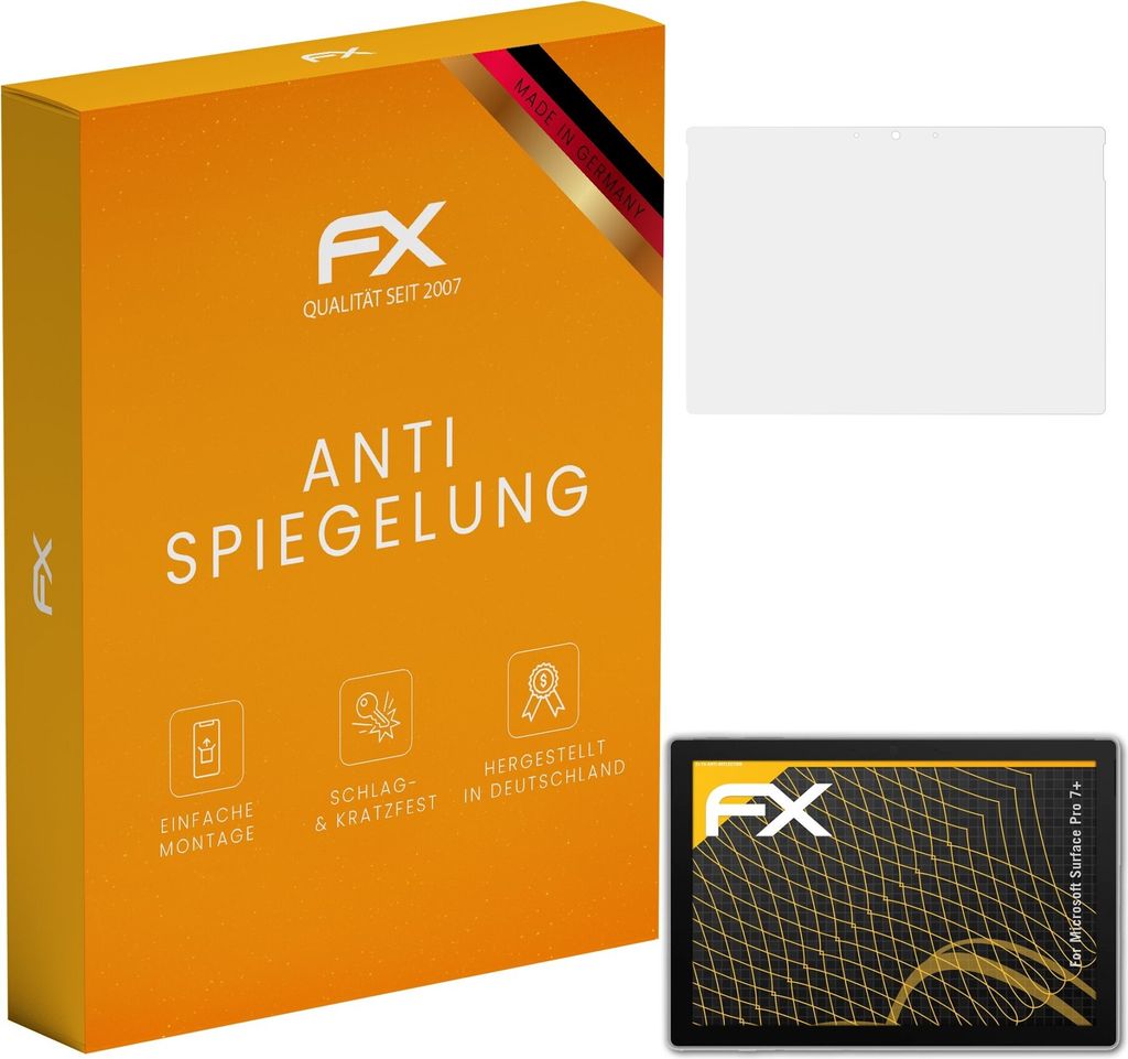 atFoliX FX-Antireflex 2x Schutzfolie kompatibel mit Microsoft Surface Pro 7+ Displayfolie