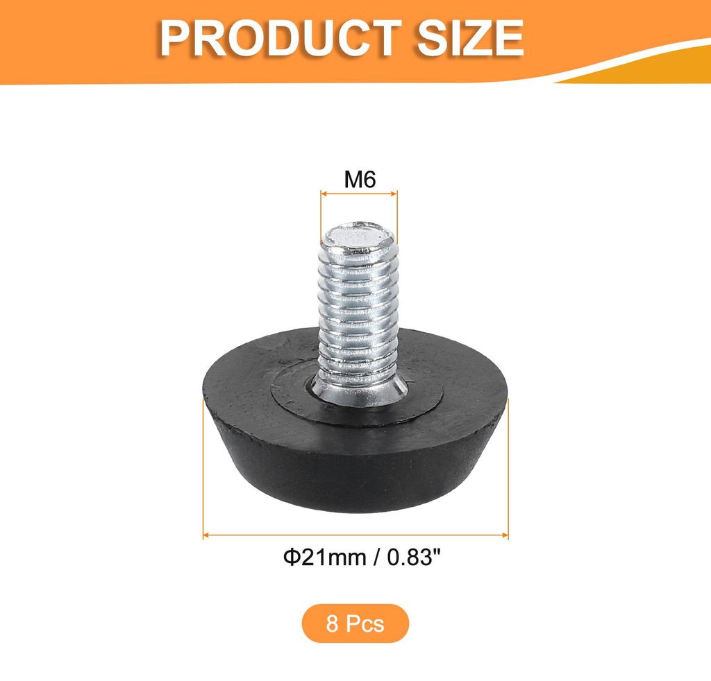 8 Stš¹ck M6 Verstellbare M?belfš¹?e, verzinkter Kohlenstoffstahl 17mm Stellfš¹?e Nivellierfu? Schraubfš¹?e Gewindeschraube, M?belgleiter Er...