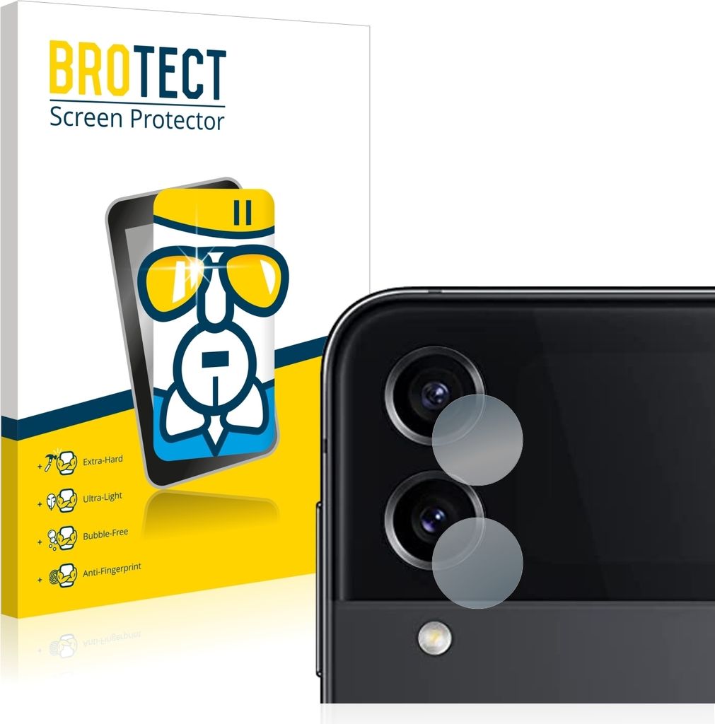 BROTECT Schutzglas für Samsung Galaxy Z Flip 4 (NUR Kameraschutz) Schutzfolie Panzer Folie Glas Display Schutz klar
