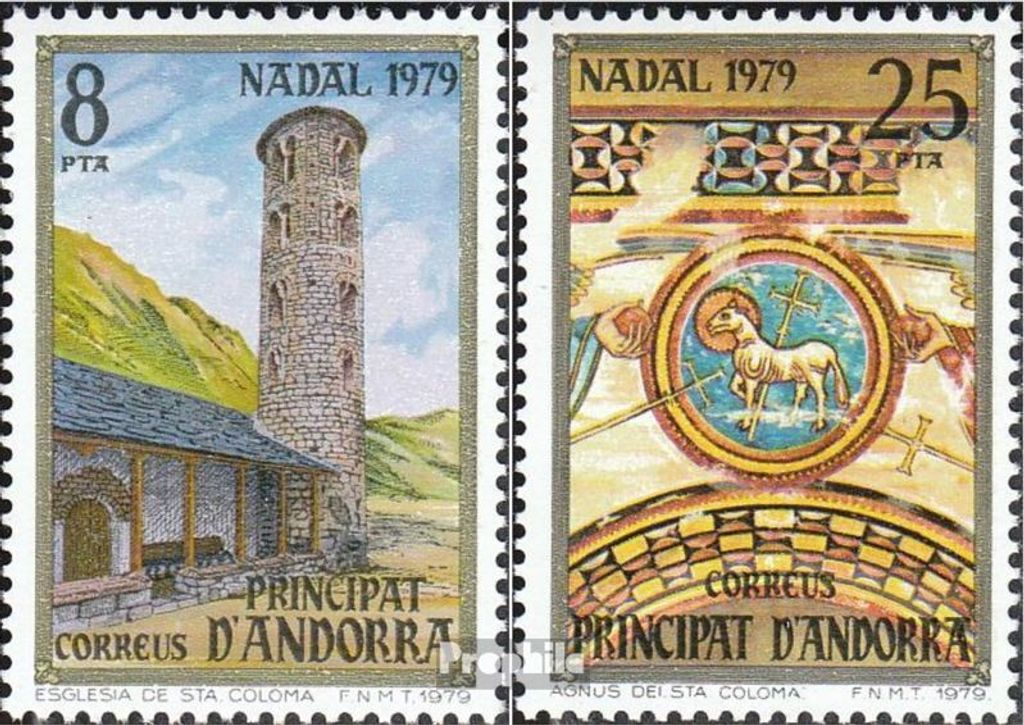 Briefmarken Andorra - Spanische Post 1979 Mi 126-127 (kompl.Ausg.) postfrisch Weihnachten