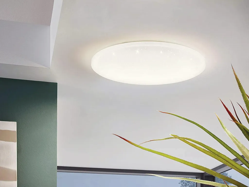 EGLO Pogliola-S Plafonnier LED Ø 50 cm à Effet Cristal pour Salon Chic