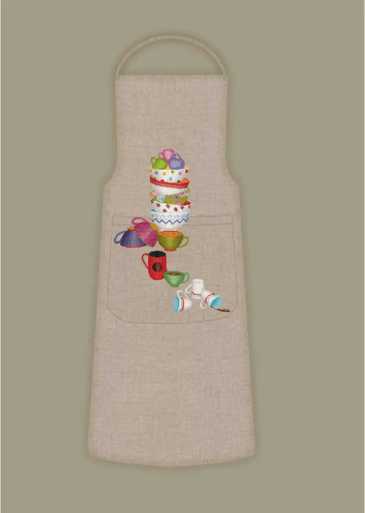 Kit broderie point de croix Le Bonheur des Dames Tablier Bonheur 79x90