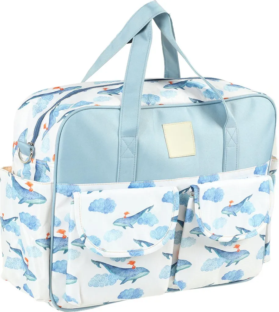 Sac à bandoulière imperméable baleine bleue pour femme enceinte 50cm