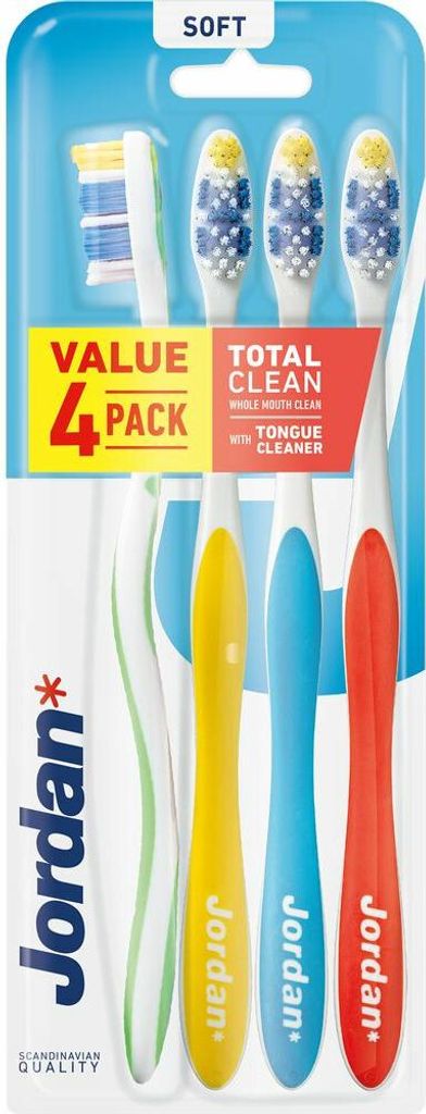 Jordan Zahnbürste Total Clean Soft 4er-Pack 4 Stück - 1 Stück