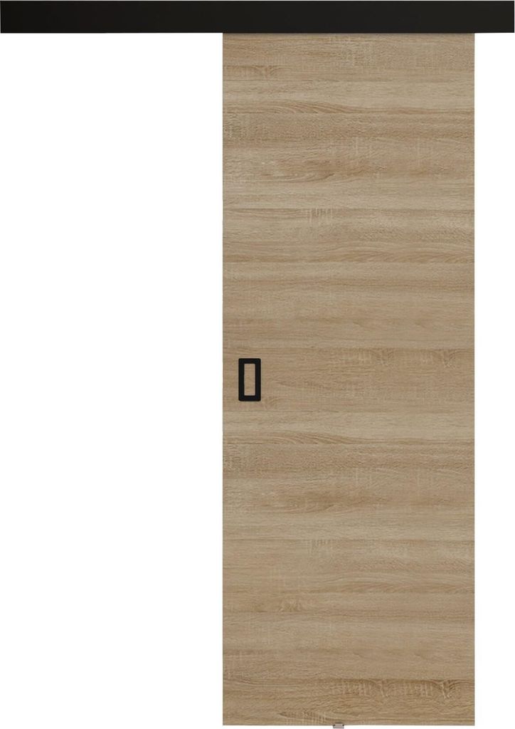 KIER FURNITURE Schiebetür Komplettset WERDI Sliding Door, Raumteiler Schiebetür Eiche Sonoma 76x205x1,6 cm