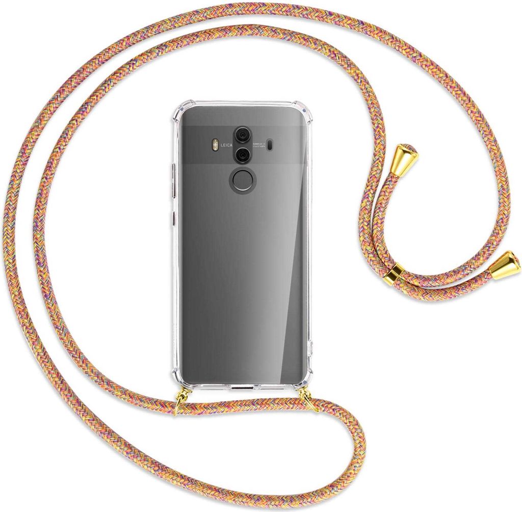 Handykette Backcover-Schutzhülle mit Band (Metall goldfarben) für Huawei Mate 10 Pro - Rainbow