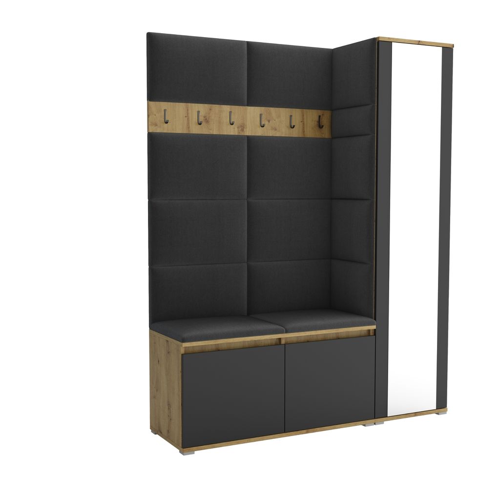 Garderobe LUTON 7 ARTISAN - BLACK 16 Farbe: schwarz, Produktbild 