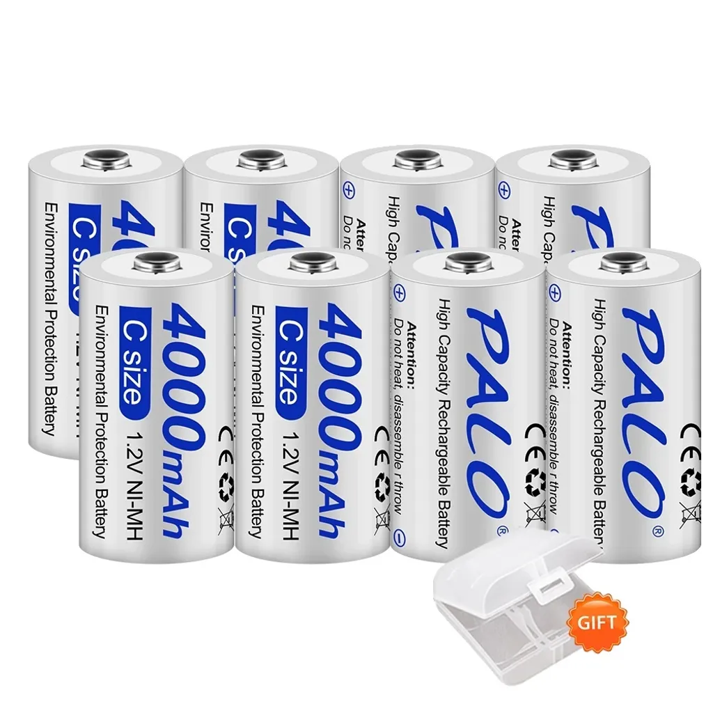 Pile C rechargeable 1,2V verte longue durée pour lampe de poche LED