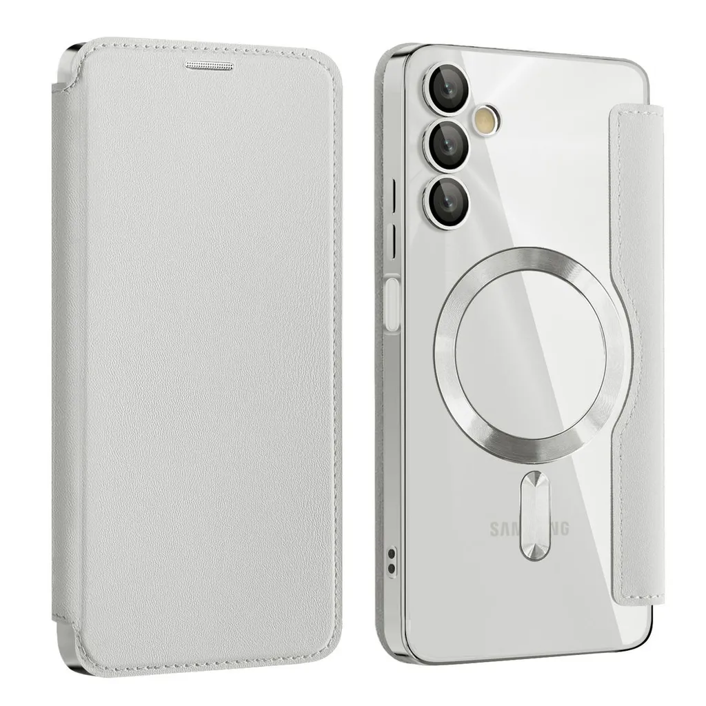 Cover Samsung A05S Anti-Caduta con Portacarte e MagSafe Argento - 2
