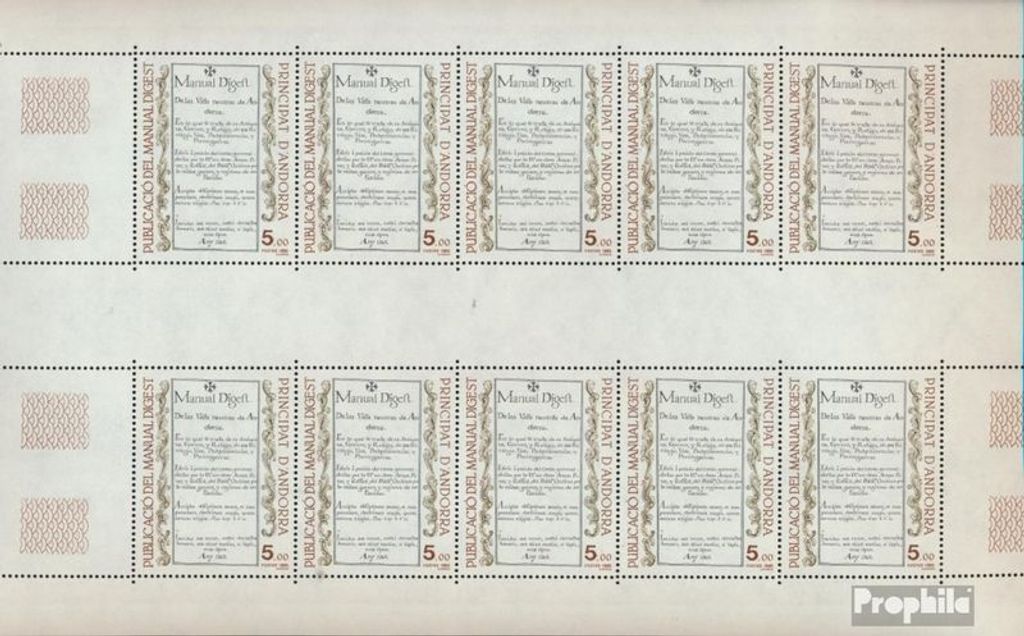Briefmarken Andorra - Französische Post 1986 Mi 373Klb Kleinbogen (kompl.Ausg.) postfrisch Kunst