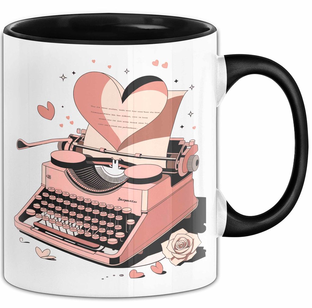 Liebesroman Autor Tasse Geschenkidee für Liebesgeschichte (Schwarz)
