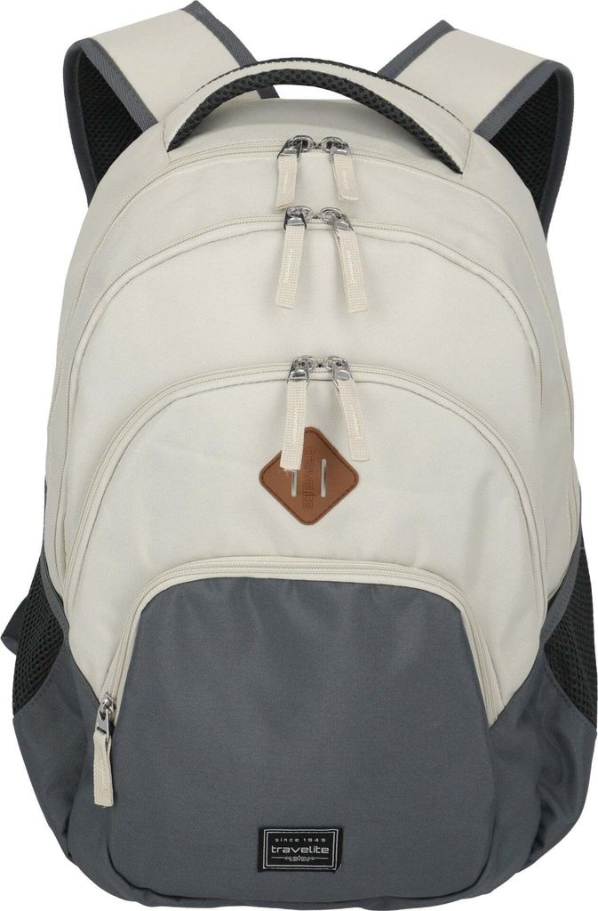 travelite Freizeitrucksack Rucksack mit Laptopfach Basic Melange Backpack 22L Nature / Anthracite beige