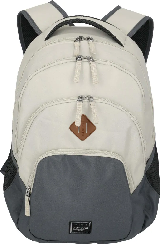 Sac à dos ordinateur Travelite Basic Melange 22L - Nature Anthracite