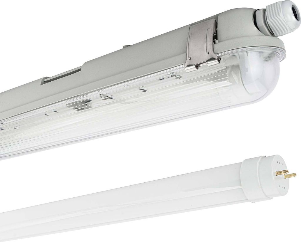 LED Feuchtraumleuchte Wannenleuchte T8 Röhre 840 Neutralweiß 4000K IP65 Multiartikel 120cm 1 x Röhre
