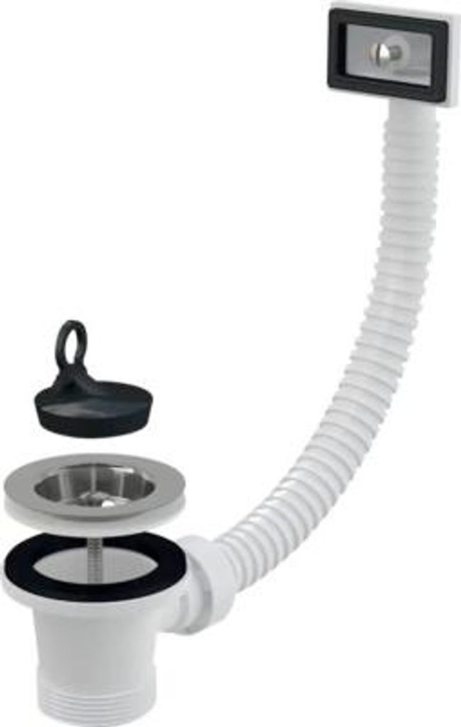 Výpusť s přepadem veporit 1 1/2" bílá nerezová ocel VP331 Obrázek produktu 