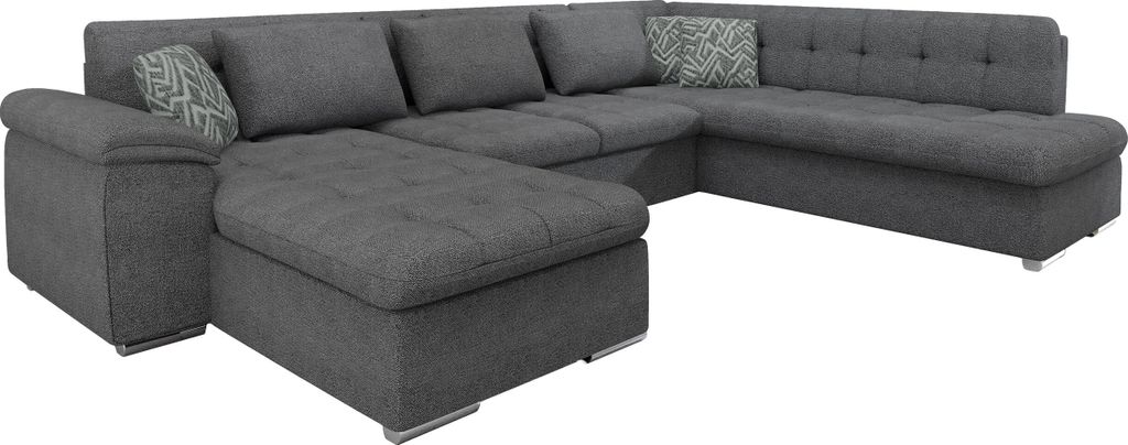 MIRJAN24 Ecksofa Niko Bis Premium, Polsterecke mit Bettkasten und Schlaffunktion, Wohnlandschaft (Farbe: Sicuro 80 + Sicuro 80 + Sempre 09, Seite: ...