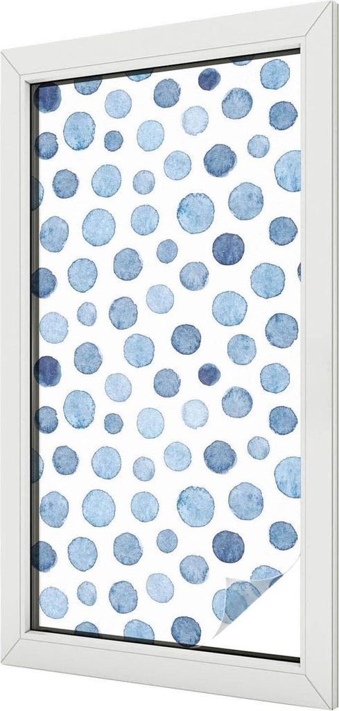 Buntglas Fensterfolie – 100x50 cm – Stained-Glass Design – blickdichte dekorative Sichtschutzfolie – selbstklebend, UV-Schutz – Aquarellp...