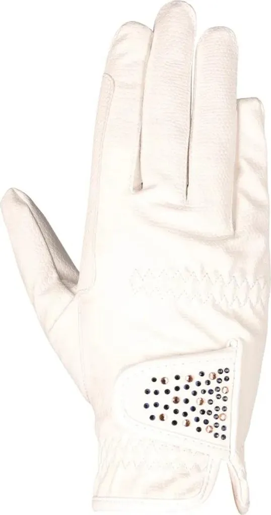 Gants d'équitation blancs brillants unisexes Hy pour le dressage - XS