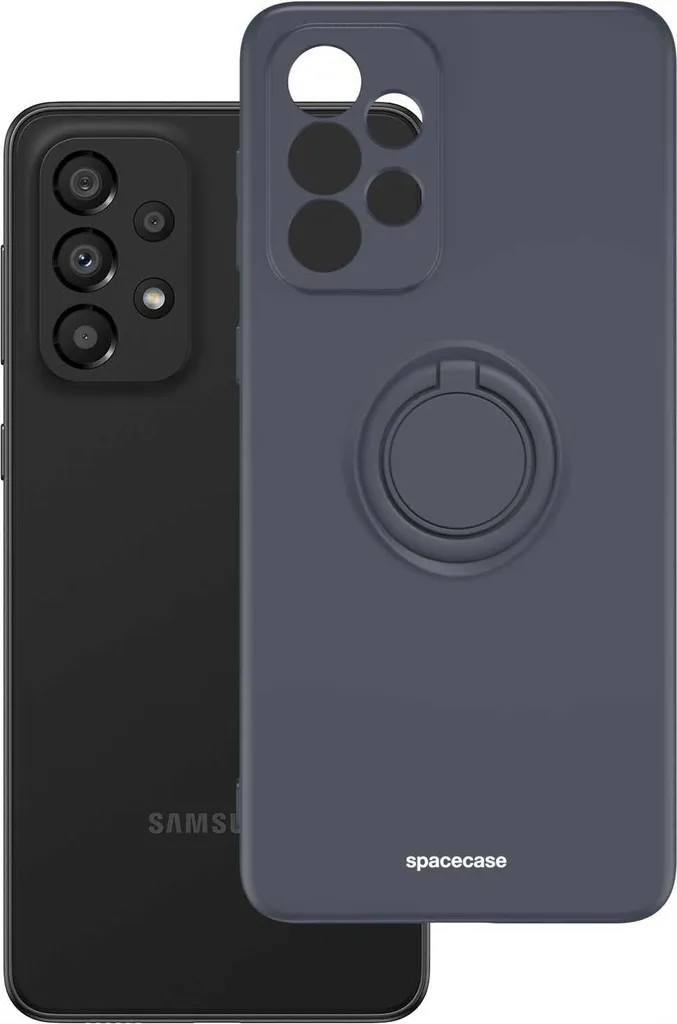 Custodia Premium Silicone SPACECASE Samsung A33 5G - Nero Opaco - 2