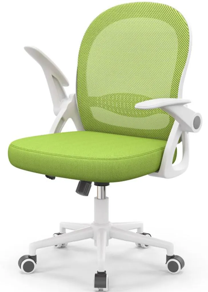 Siège de bureau ergonomique blanc et vert pour un confort longue durée