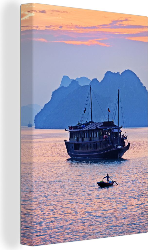 OneMillionCanvasses - Leinwandbilder - 90x140 cm, Einzigartige Luft und Boot in der Ha Long Bay in Vietnam, Wandbilder Kunstdruck Wanddekoration ...