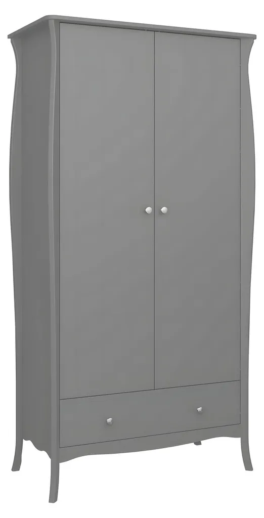 Meuble Simon gris 1 tiroir 2 portes - Rangement robuste et design chic