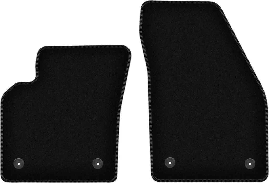 Wielganizator Tappetini anteriori in velluto per Volvo S40 II (2004-2012, berlina) neri, set 2 pz, con fissaggi