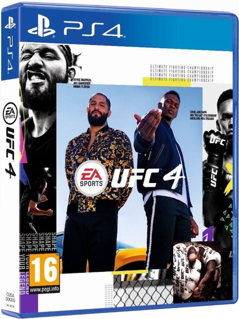 The image shows the front cover of the UFC 4 video game for PlayStation 4.