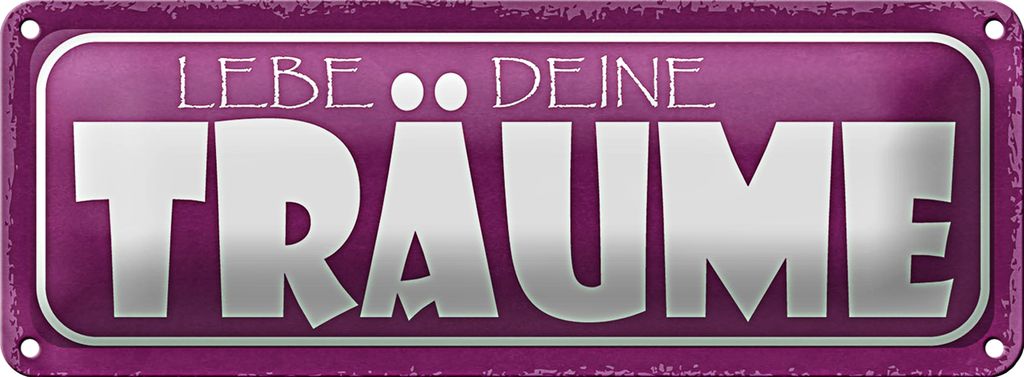 Blechschild Spruch 27x10cm liebe deine Träume Dekoration