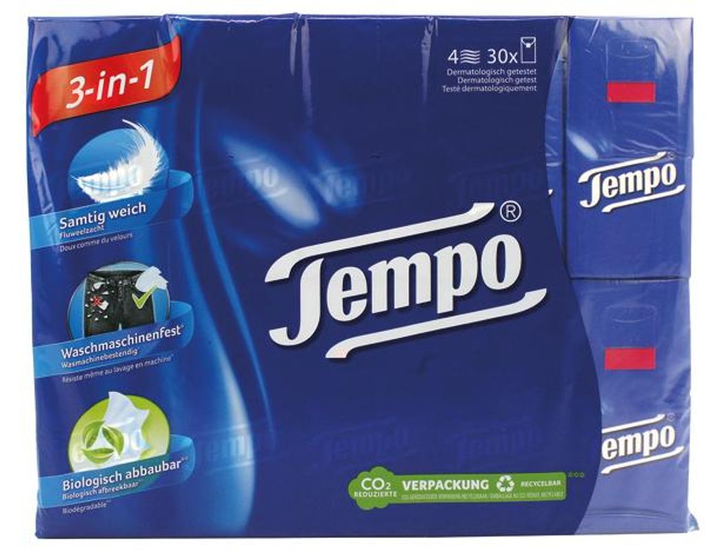 Tempo 830339, Weiß, Einfarbig, Box, 30 Stück(e), 300 mm, Produktbild 